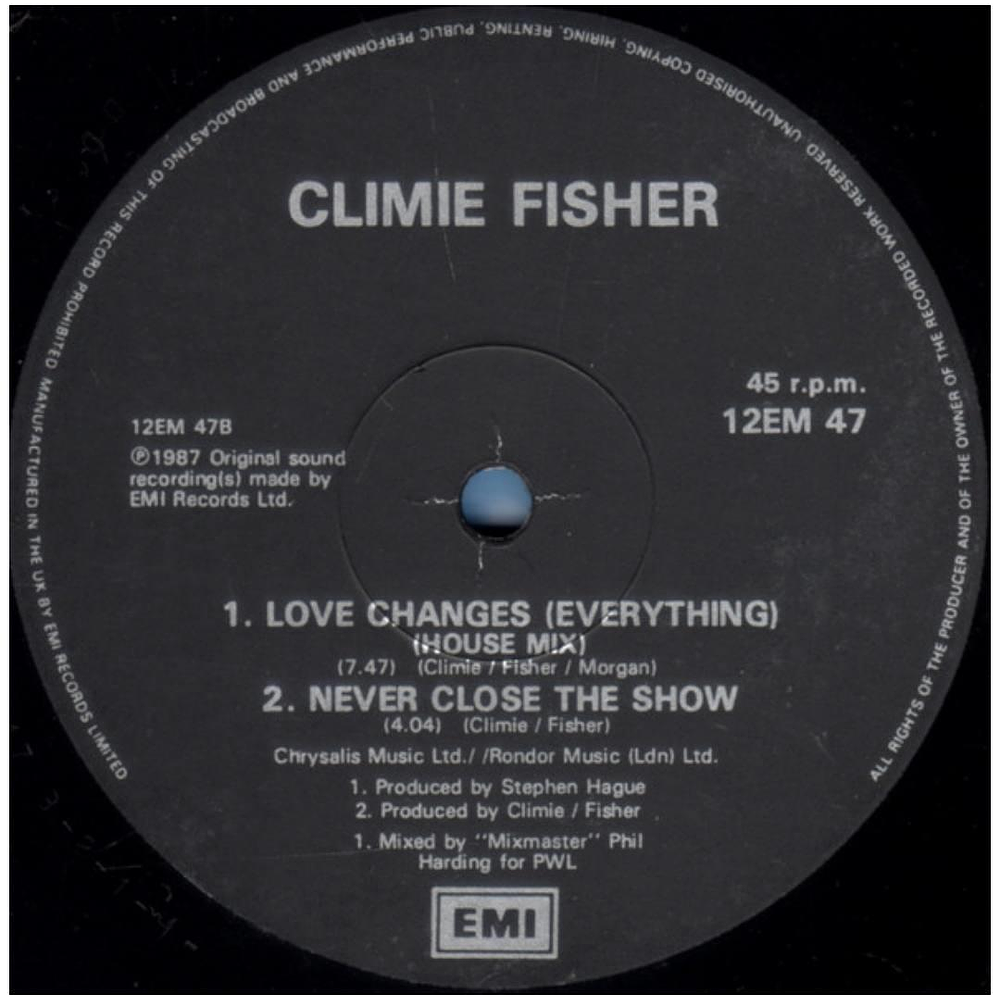 CLIMIE  FISHER - LOVE CHANGES (EVERYTHING) | 12'' MAXI SINGLE USADO