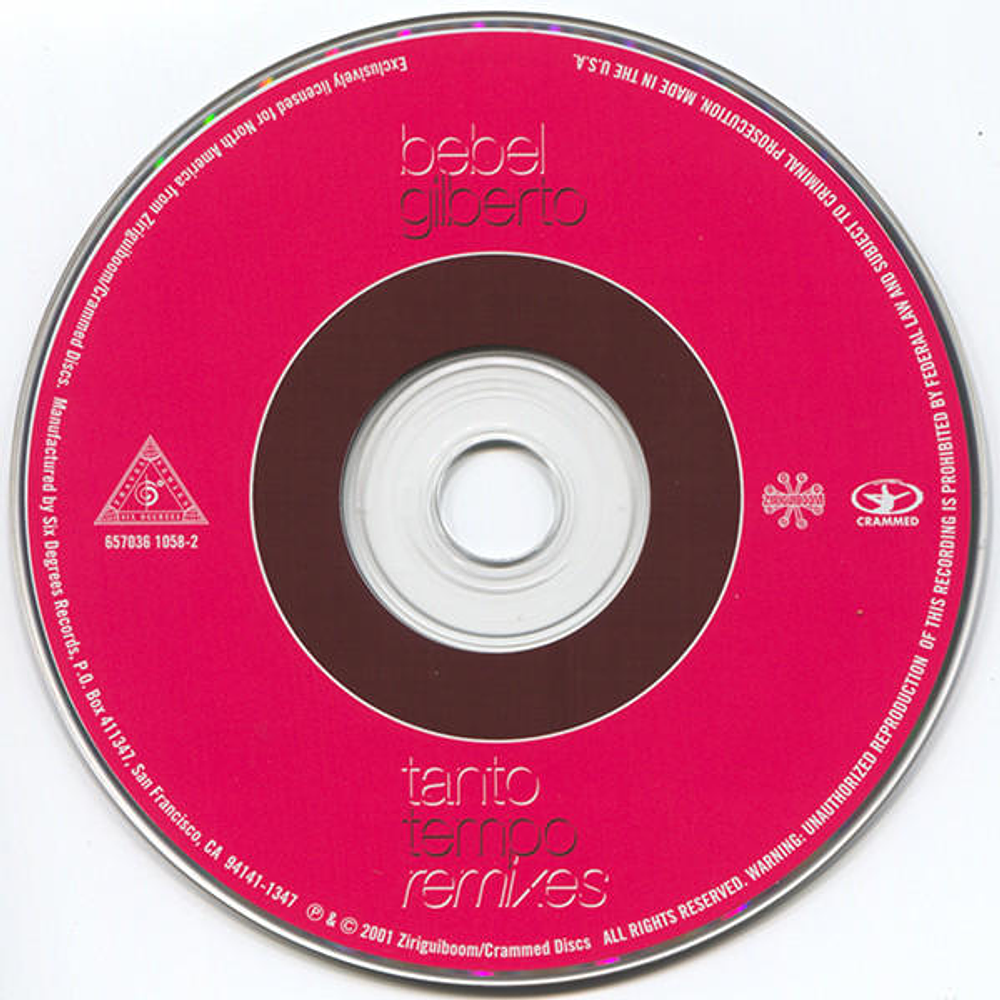 BEBEL GILBERTO - TANTO TEMPO REMIXES | CD USADO