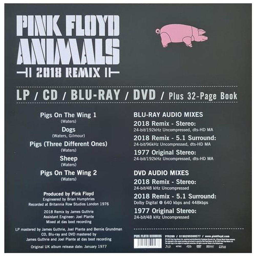 PINK FLOYD - ANIMALS (DELUXE REMIX) (1LP+1CD+1DVD+1BLU-RAY) (HARDBACK BOOK) | BOXSET