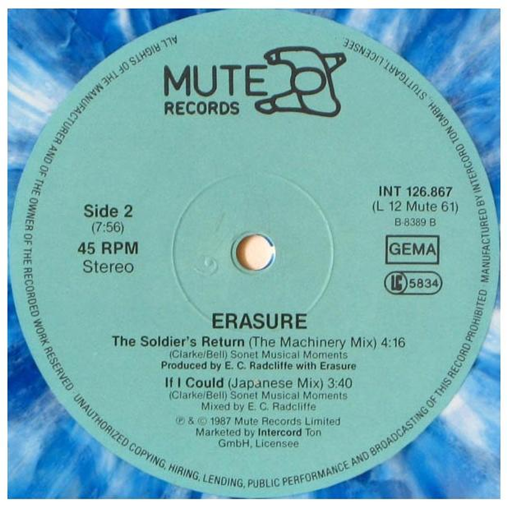 ERASURE - VICTIMS OF LOVE (BLUE VYNIL) | 12'' MAXI SINGLE USADO