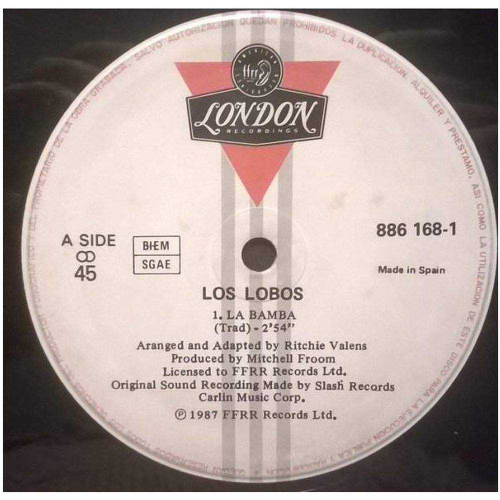 LOS LOBOS  - LA BAMBA | 12'' MAXI SINGLE USADO