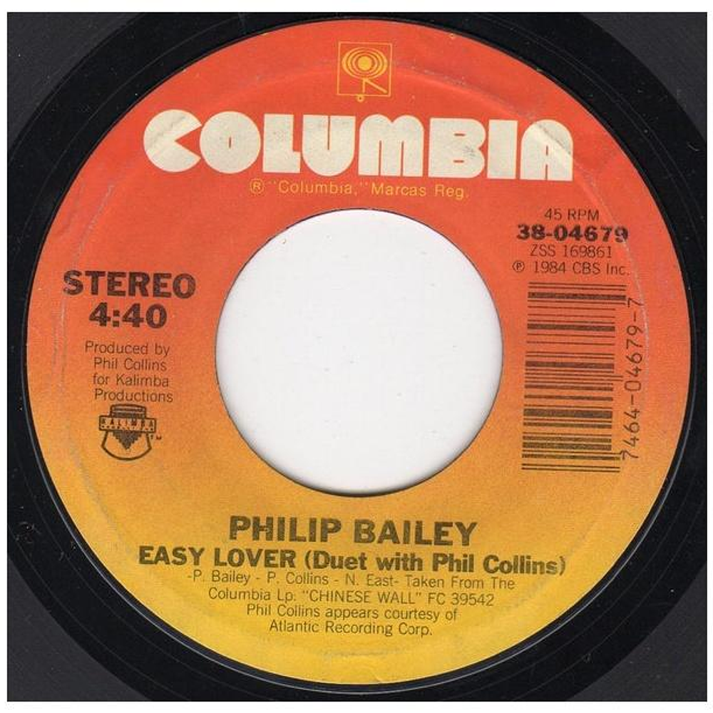 PHILIP BAILEY AND PHIL COLLINS - EASY LOVER | 7'' SINGLE USADO