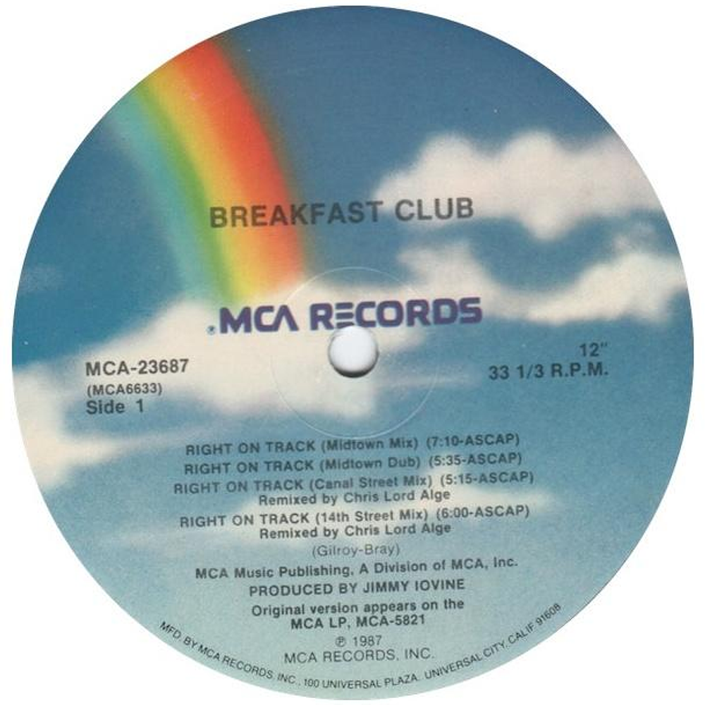 BREAKFAST CLUB - RIGHT ON TRACK | 12'' MAXI SINGLE USADO