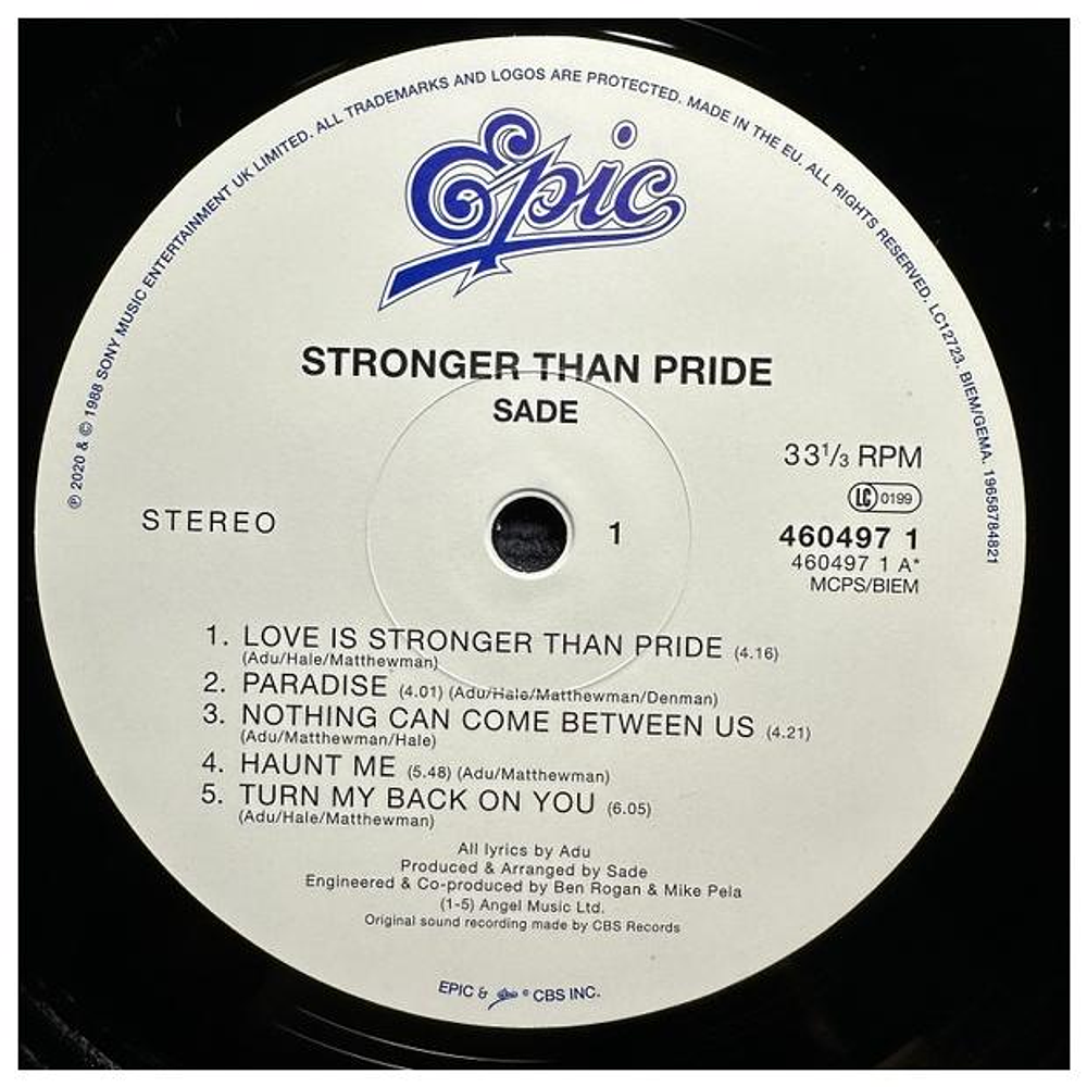 SADE - STRONGER THAN PRIDE | VINILO