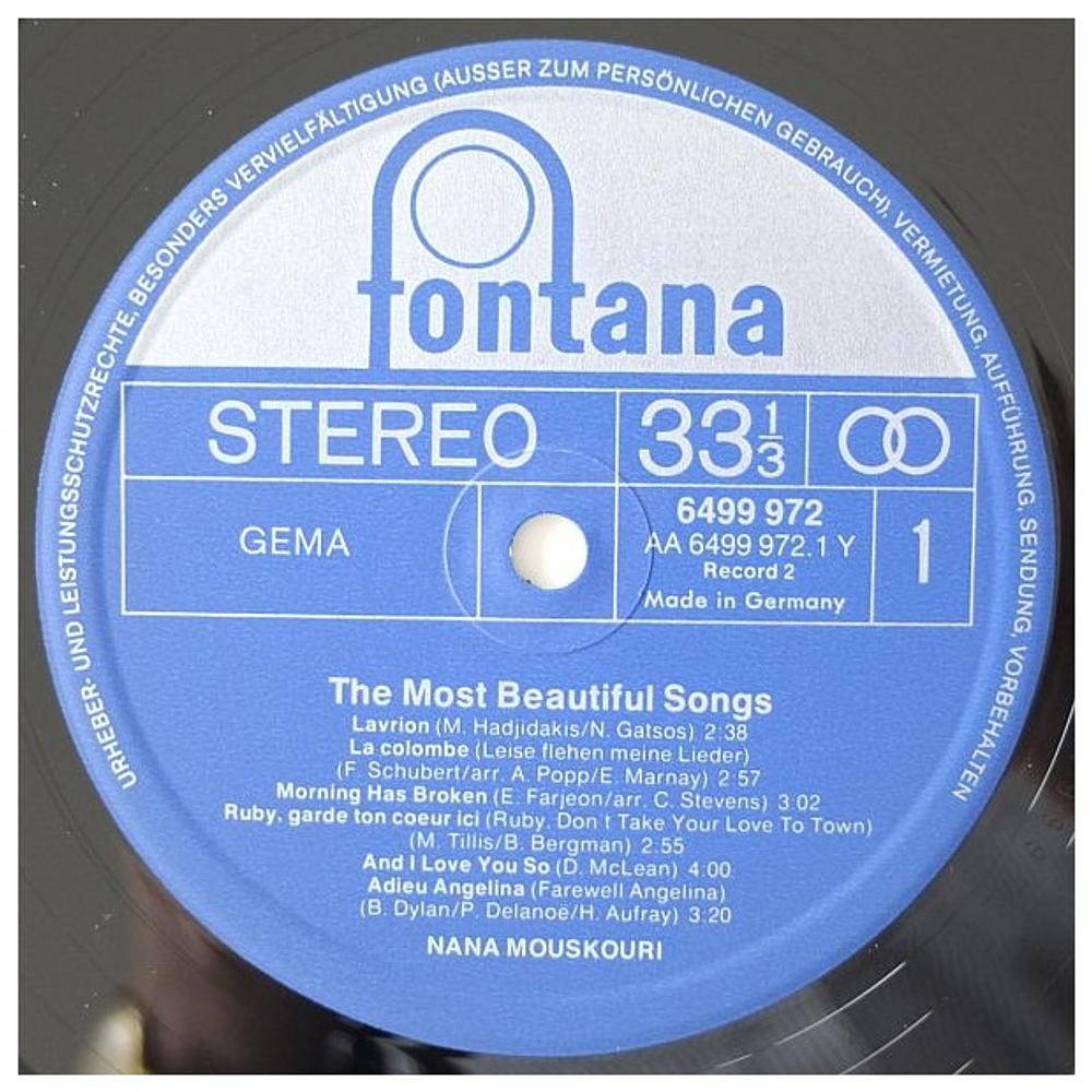 NANA MOUSKUORI - THE MOST BEAUTIFUL SONGS (2LP) | VINILO USADO