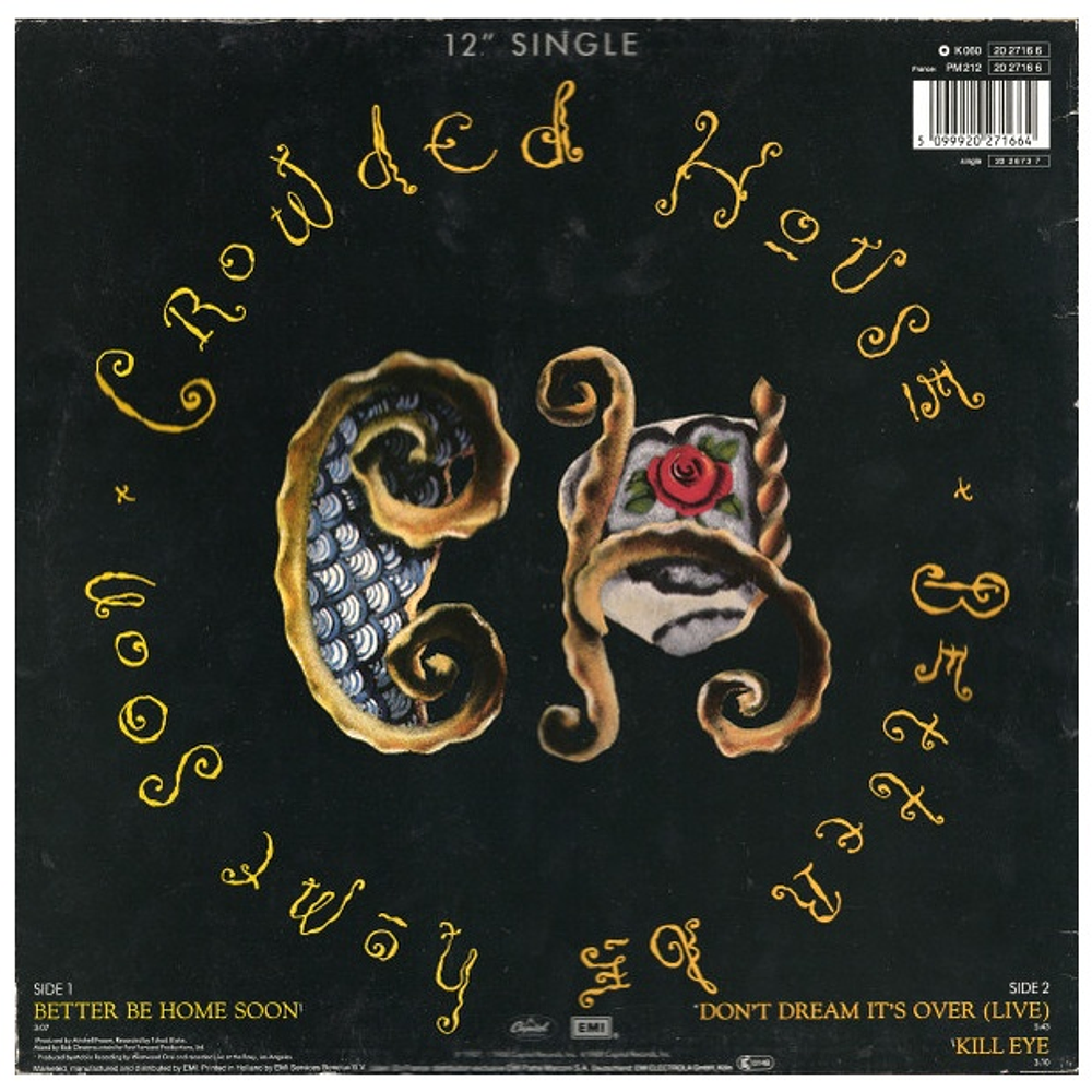 CROWDED HOUSE - BETTER BE HOME SOON | 12" MAXI SINGLE VINILO USADO