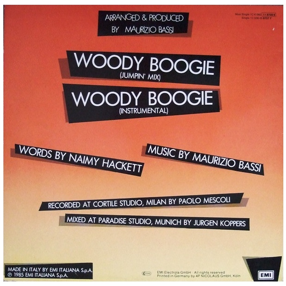 BALTIMORA - WOODY BOOGIE | 12" MAXI SINGLE VINILO USADO