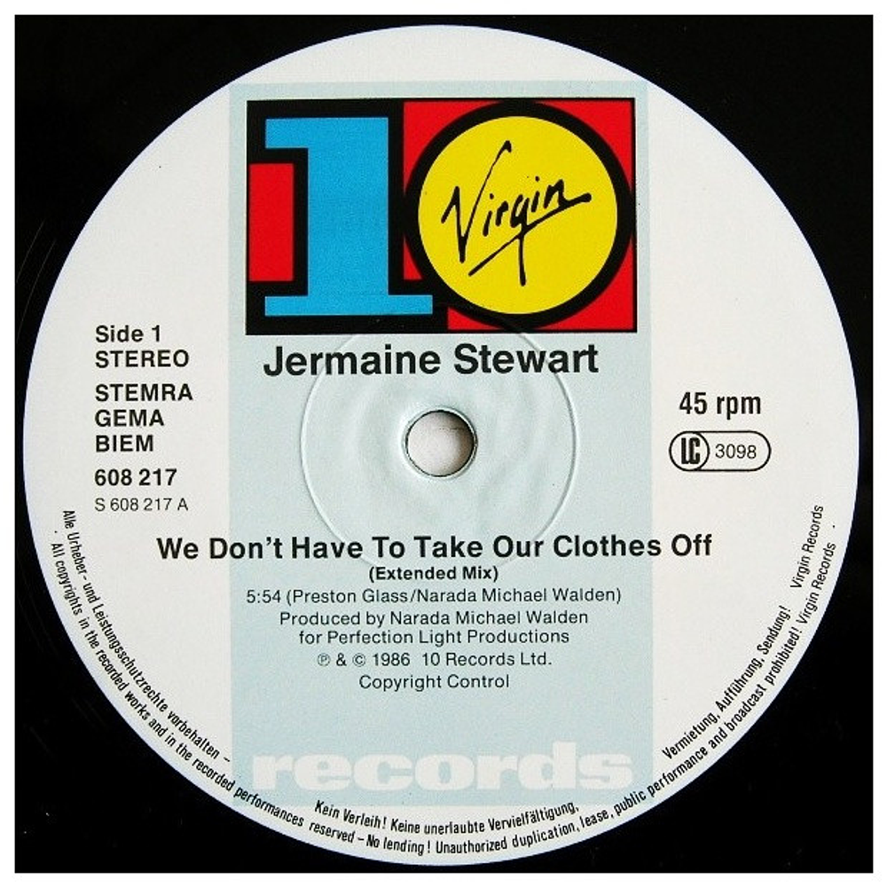 JERMAINE STEWART - WE DON'T HAVE TO TAKE OUR CLOTHES OFF | 12" MAXI SINGLE VINILO USADO