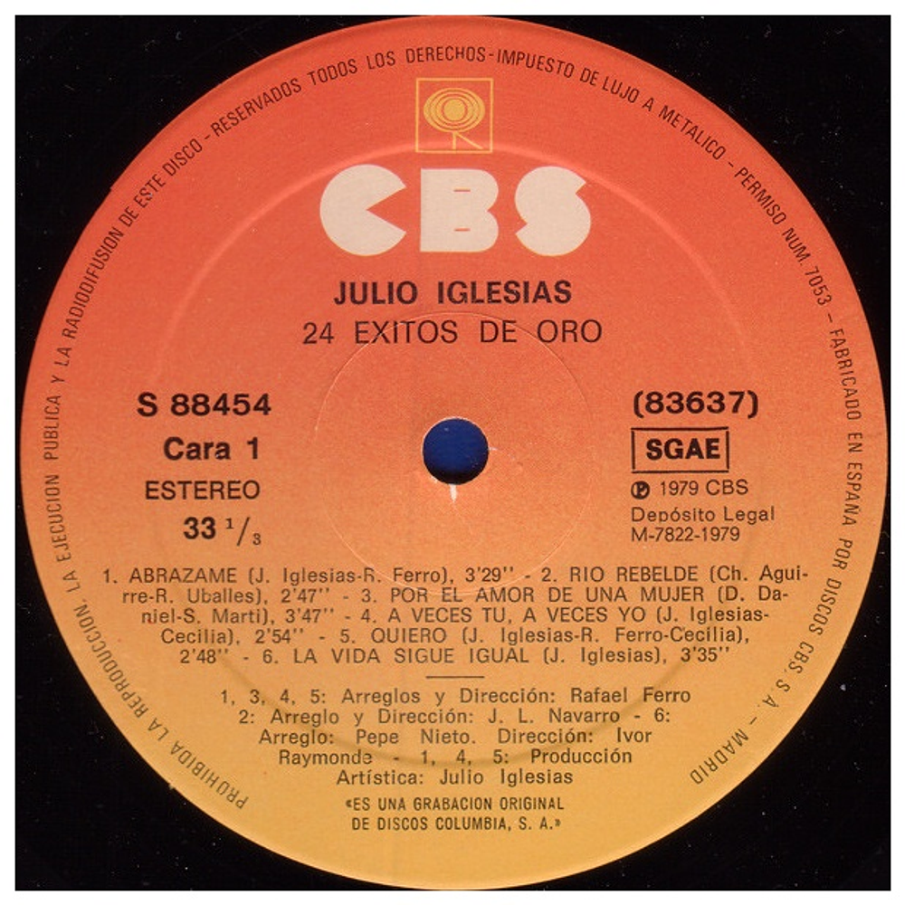 JULIO IGLESIAS - 24 EXITOS DE ORO (2LP) | VINILO USADO