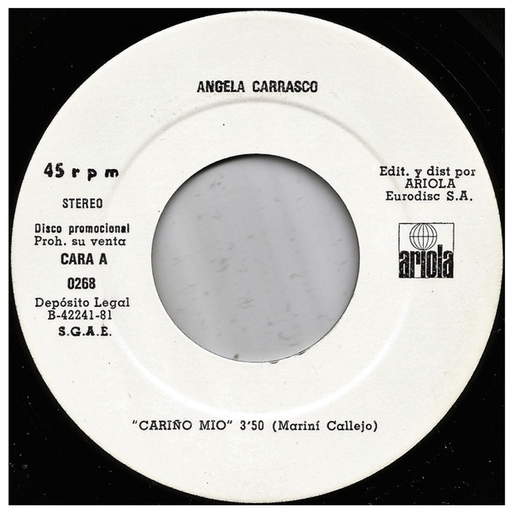 ANGELA CARRASCO - CARIÑO MIO  | 7" SINGLE USADO