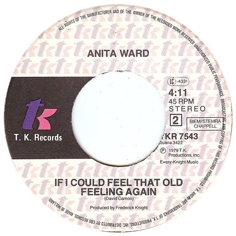 ANITA WARD - RING MY BELL | 7" SINGLE USADO