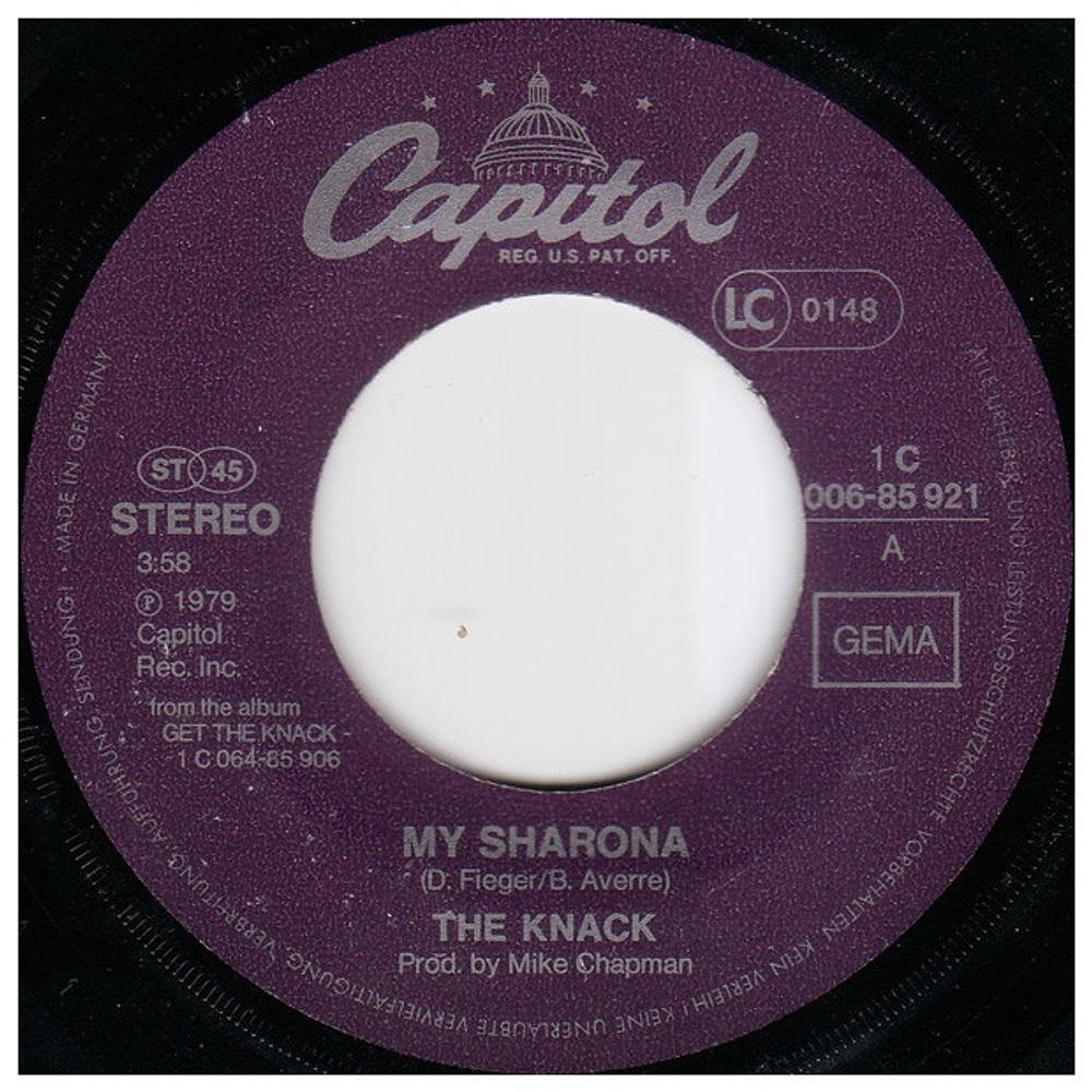 KNACK - MY SHARONA | 7" SINGLE USADO