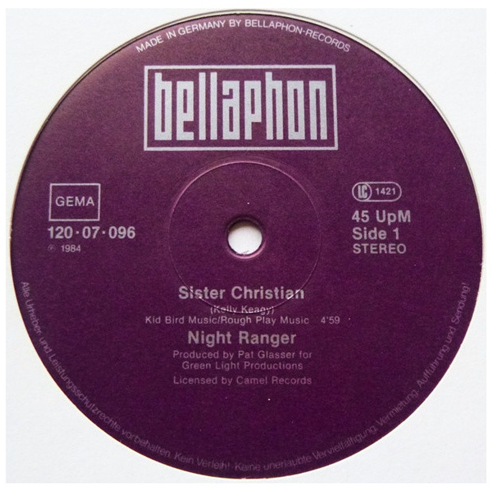 NIGHT RANGER - SISTER CHRISTIAN | 12" MAXI SINGLE VINILO USADO