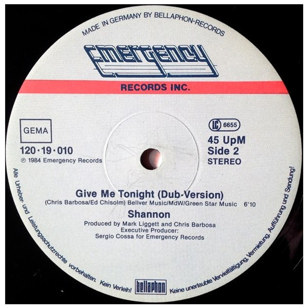 SHANNON - GIVE ME TONIGHT | 12" MAXI SINGLE VINILO USADO