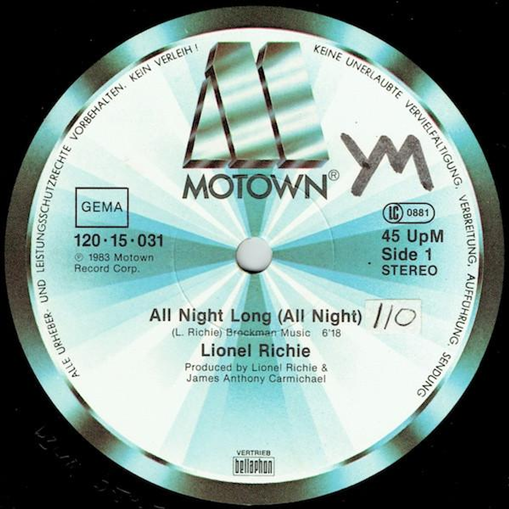 LIONEL RICHIE - ALL NIGHT LONG (ALL NIGHT) | 12'' MAXI SINGLE USADO