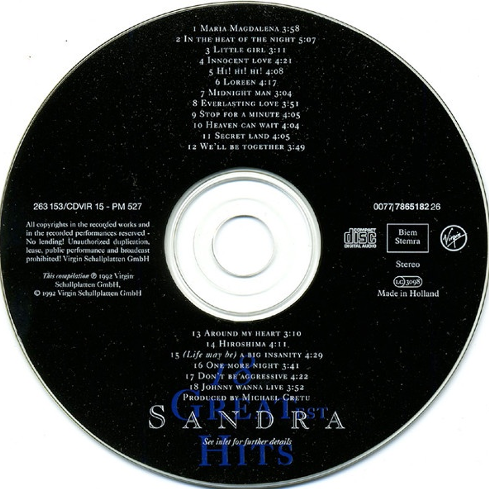 SANDRA - 18 GREATEST HITS | CD