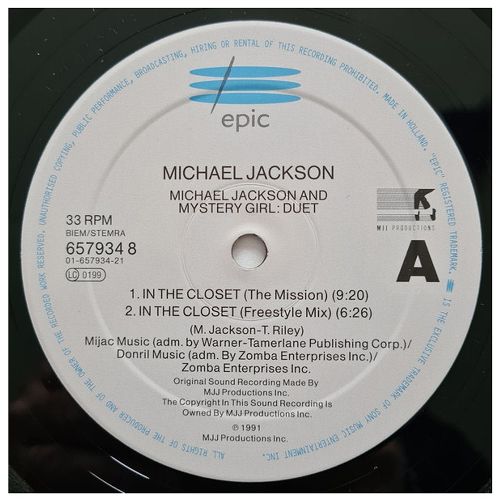 MICHAEL JACKSON - IN THE CLOSET | 12" MAXI SINGLE USADO