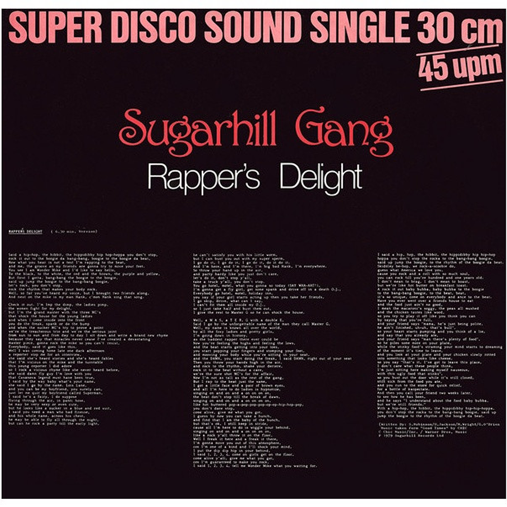 SUGAR HILL GANG - RAPPER´S DELIGHT | 12" MAXI SINGLE USADO