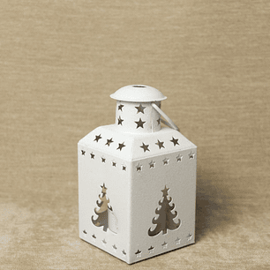 Lanterna para vela com árvore de Natal