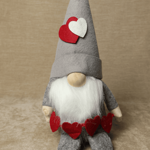 Gnomo de Natal com gorro cinzento 1