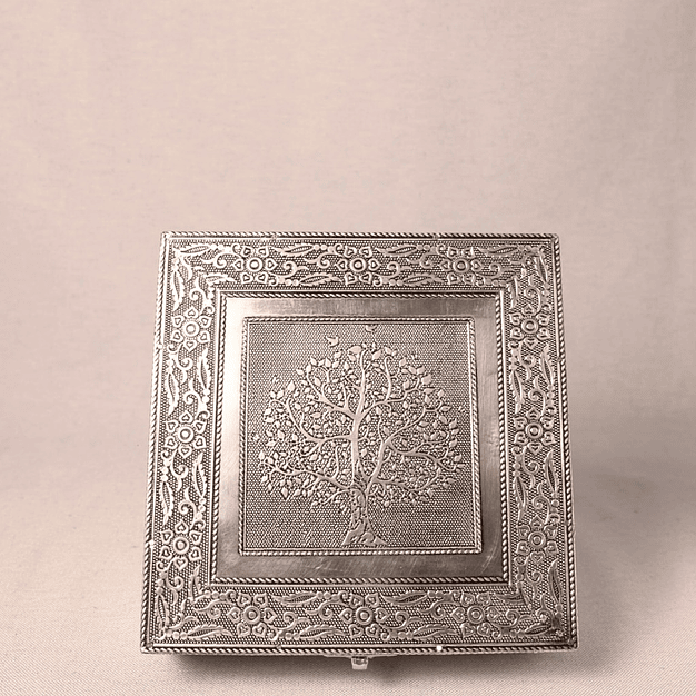 Porta‑joias Prateado Trabalhado 3