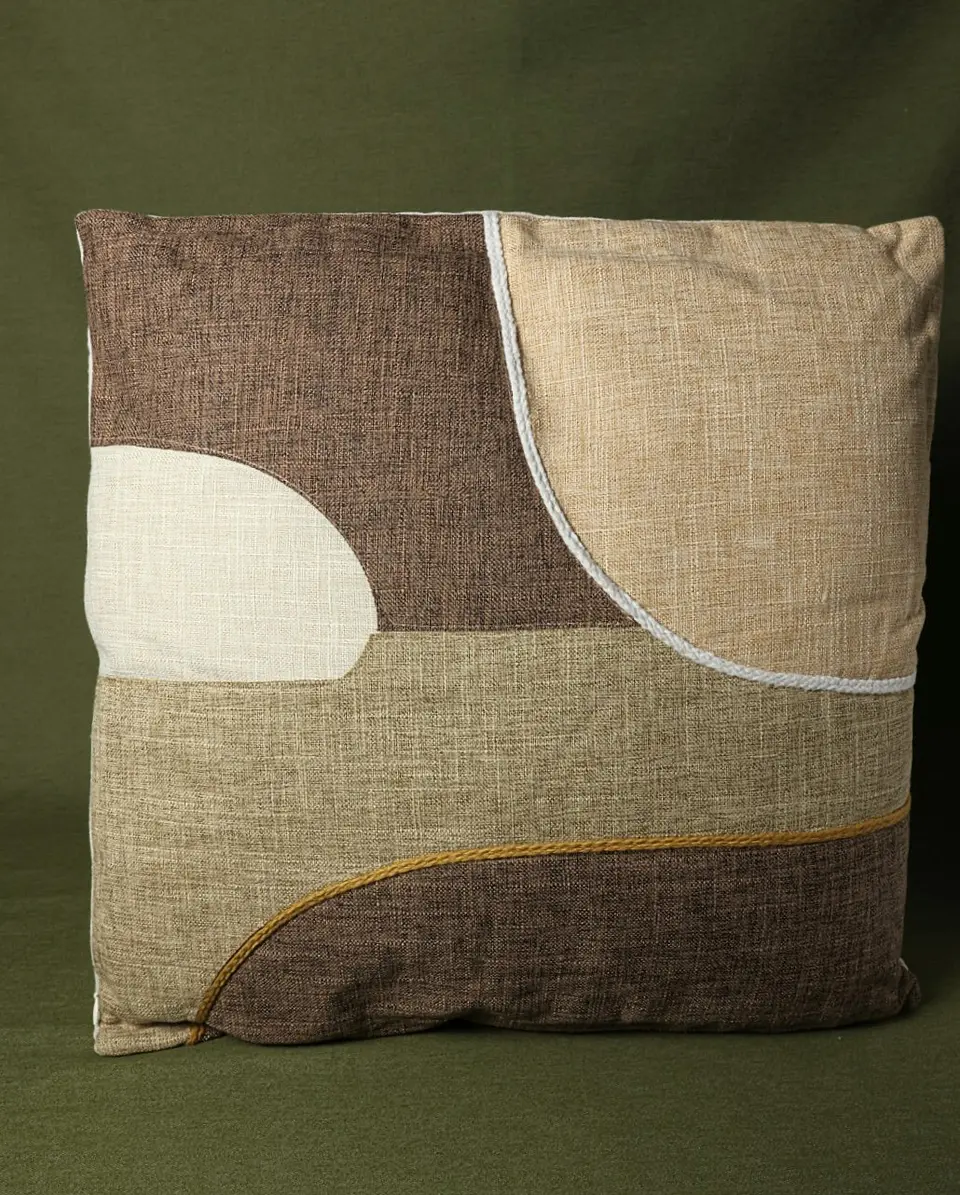 Conjunto de 2 Almofadas Patchwork em tons terrosos (45×45) 1
