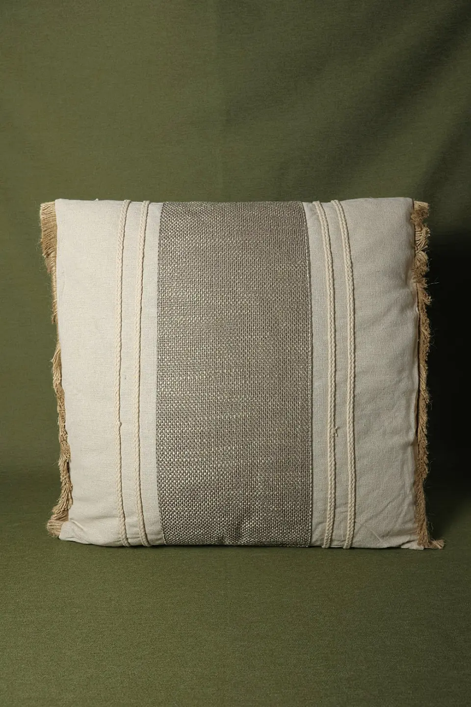 Conjunto de 2 Almofadas em Algodão e Juta (45×45) 1