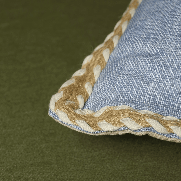 Conjunto de 2 Almofadas Cinzentas com Ribete em Yute (50×30) 3