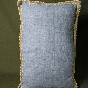 Conjunto de 2 Almofadas Cinzentas com Ribete em Yute (50×30)