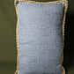 Conjunto de 2 Almofadas Cinzentas com Ribete em Yute (50×30) - Thumbnail 1