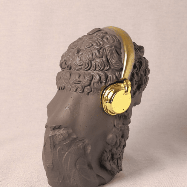 Figura Decorativa Headphones (preto mate e dourado) 3