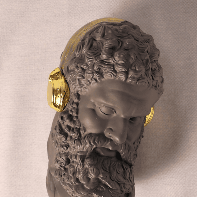 Figura Decorativa Headphones (preto mate e dourado) 4