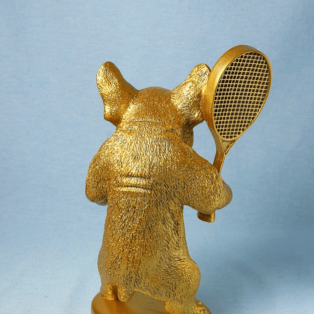 Figura Decorativa Bulldog Jogador de Ténis 2