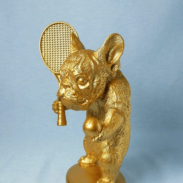 Figura Decorativa Bulldog Jogador de Ténis 3