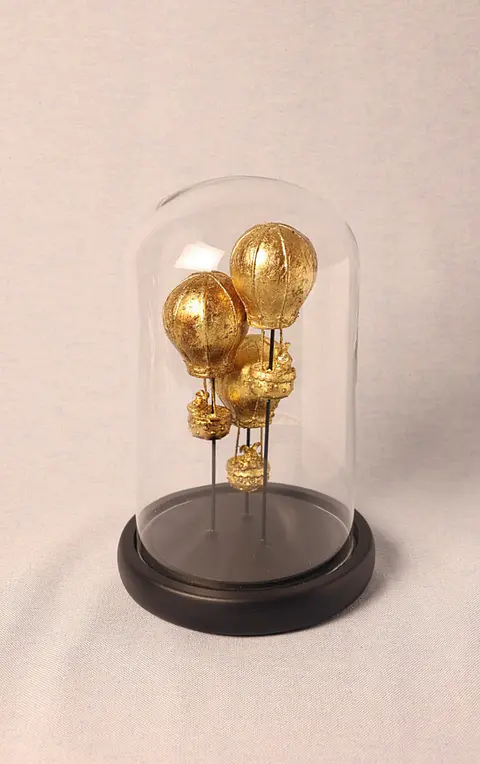 Figura Decorativa Balões Dourados