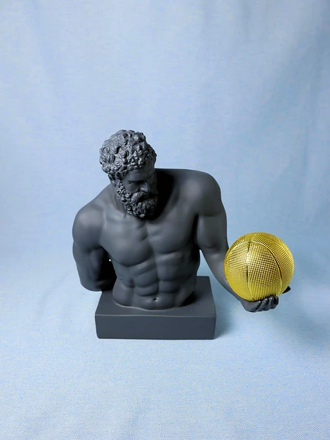 Busto Contemporâneo com Bola de Basquetebol (Cinzento Escuro)