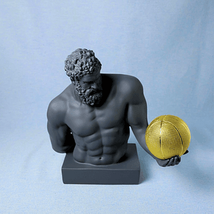 Busto Contemporâneo com Bola de Basquetebol (Cinzento Escuro)