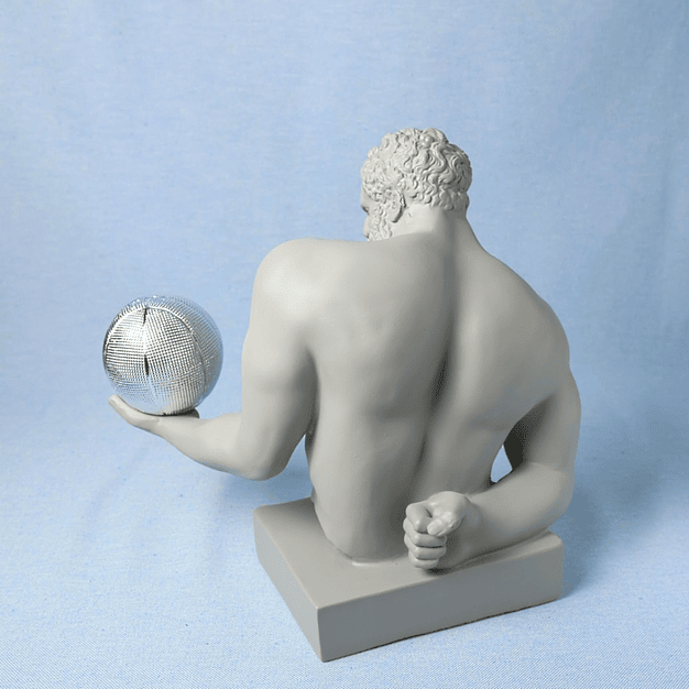 Busto Contemporâneo com Bola de Basquetebol (Cinzento Claro) 3