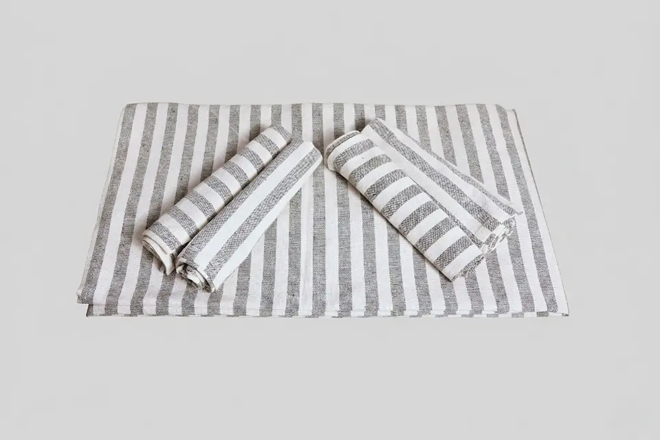 Conjunto de Mesa Sálvia às Riscas 1