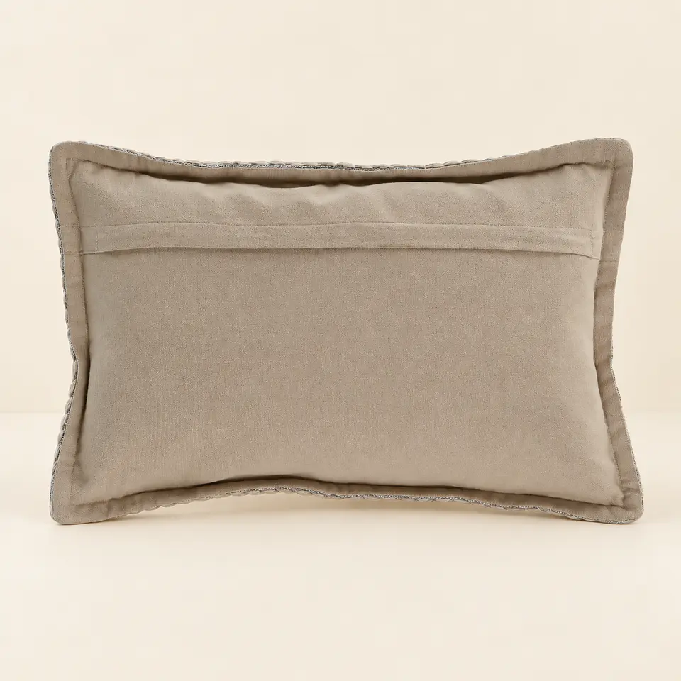 Conjunto de 2 Almofadas de Linho com Ribete em Juta (50 × 30 cm) 3