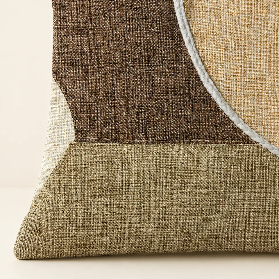 Conjunto de 2 Almofadas Patchwork em Tons Terrosos (45 × 45 cm) 5