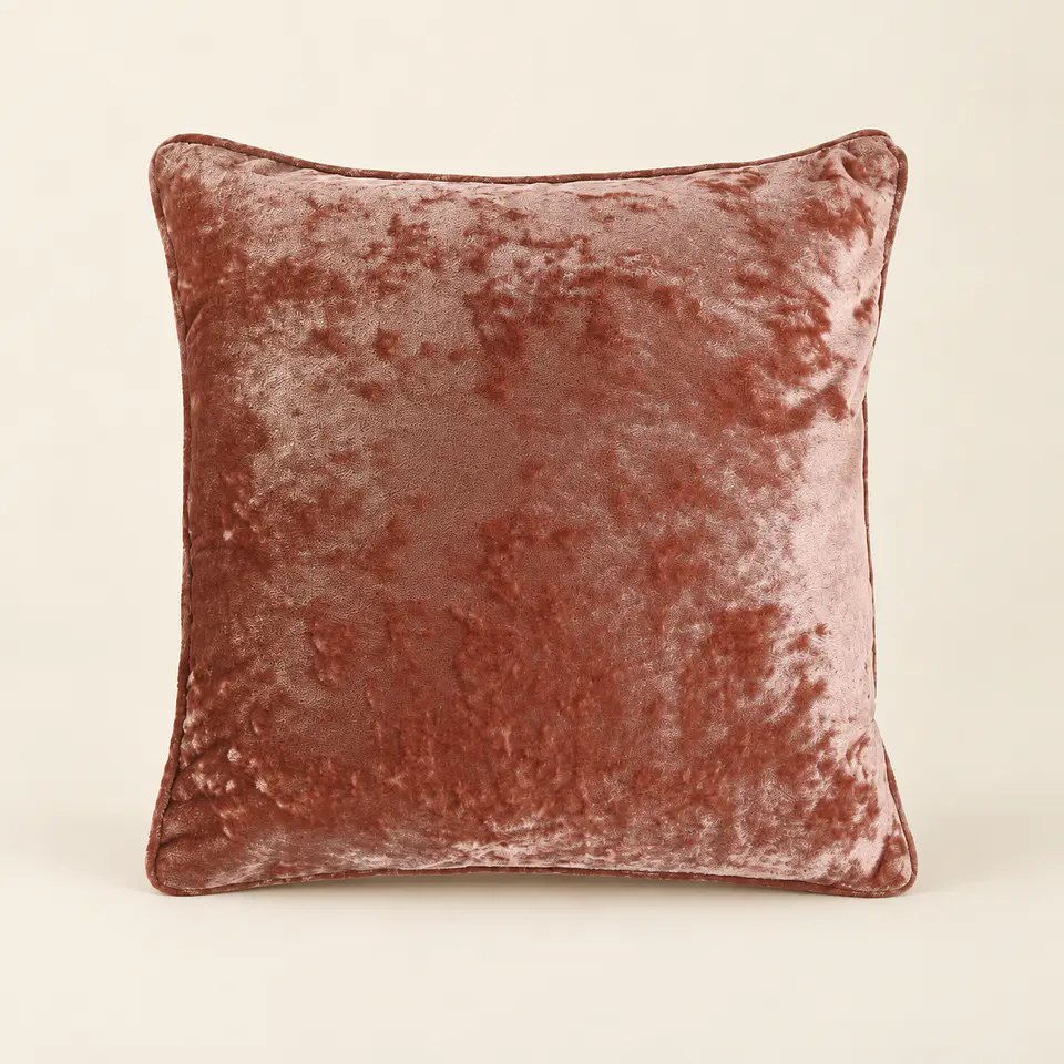 Conjunto de 2 Almofadas Aveludadas Rosa-Pálido (45 × 45 cm) 2