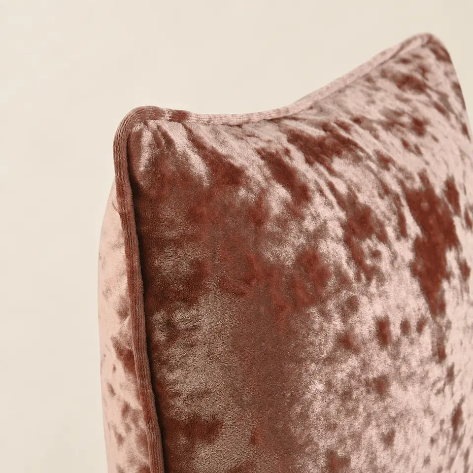 Conjunto de 2 Almofadas Aveludadas Rosa-Pálido (45 × 45 cm) 3