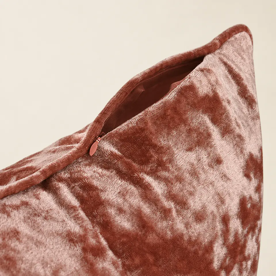 Conjunto de 2 Almofadas Aveludadas Rosa-Pálido (45 × 45 cm) 4