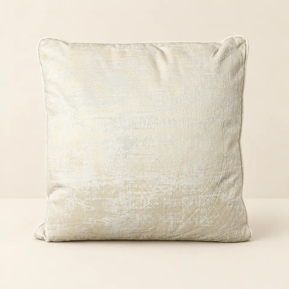 Conjunto de 2 Almofadas Aveludadas em Cru (45 × 45cm) 2