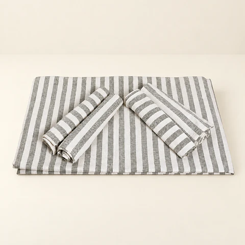 Conjunto de Mesa Sálvia às Riscas