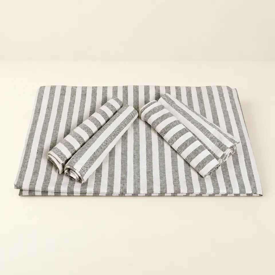 Conjunto de Mesa Sálvia às Riscas 1
