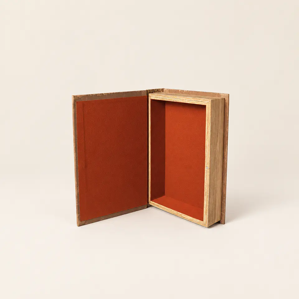 Conjunto de 2 Caixas Decorativas em Forma de Livro – Tons Terrosos 5