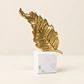 Figura Decorativa Folha Dourada com Base em Mármore - Thumbnail 1