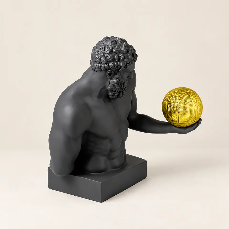 Busto Decorativo com Bola de Basquetebol – Cinzento-Escuro 2